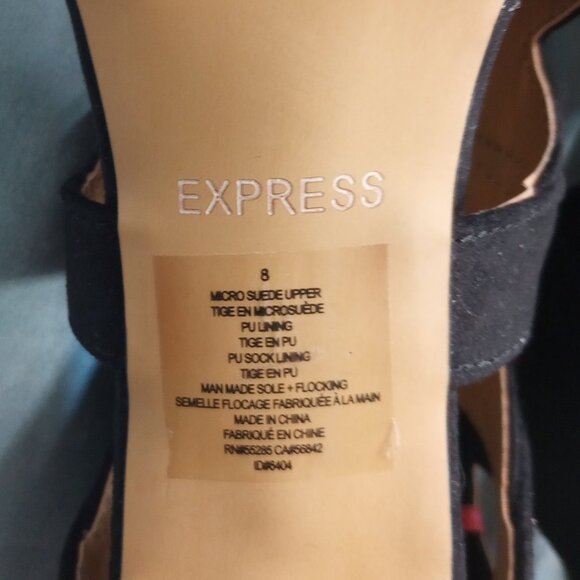 Express micro suede shoes, black size 8 heels! New unboxed! - Picture 7 of 7